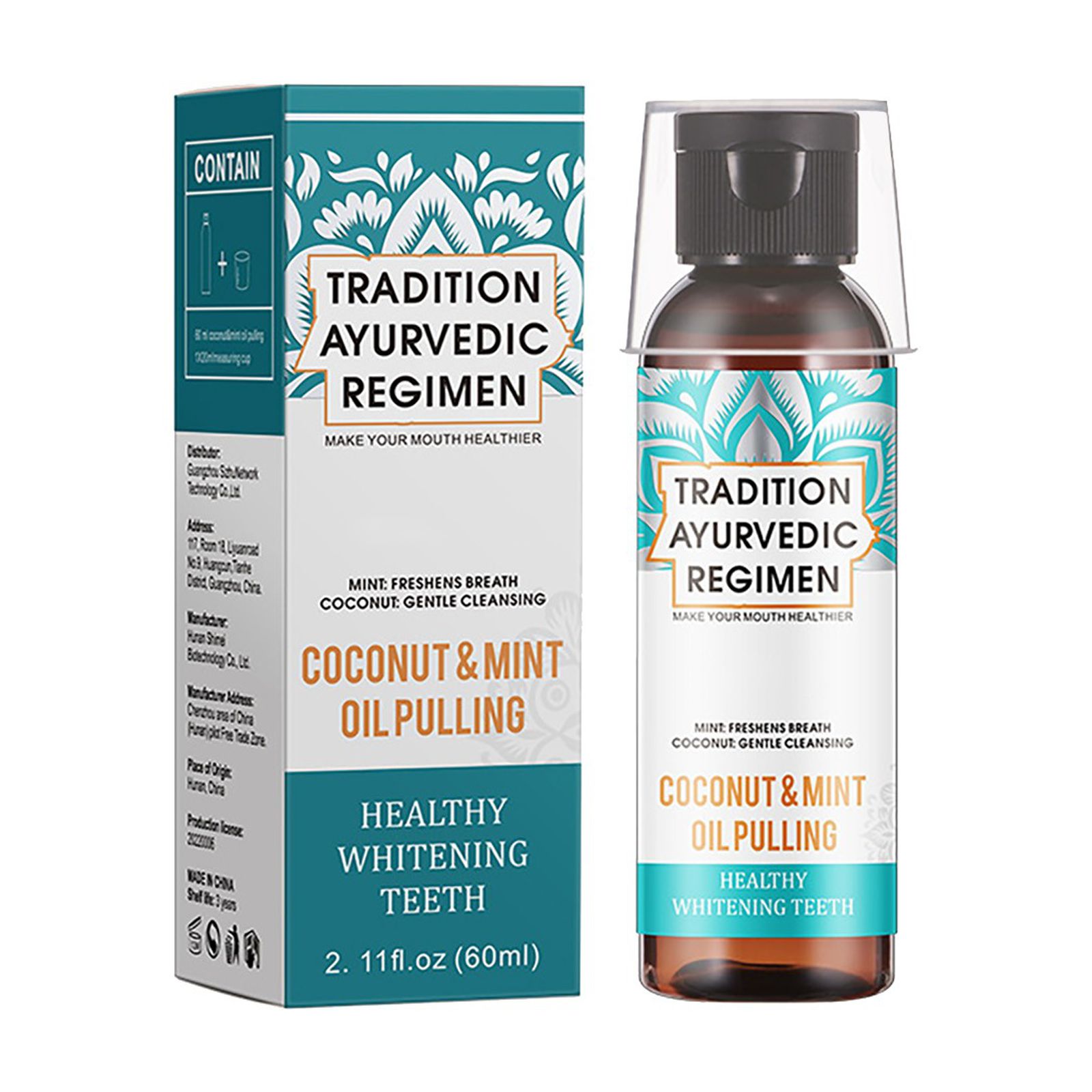 BONINGGG Natural Coconut Oil Mouthwash Organic Teeth & Gum Care