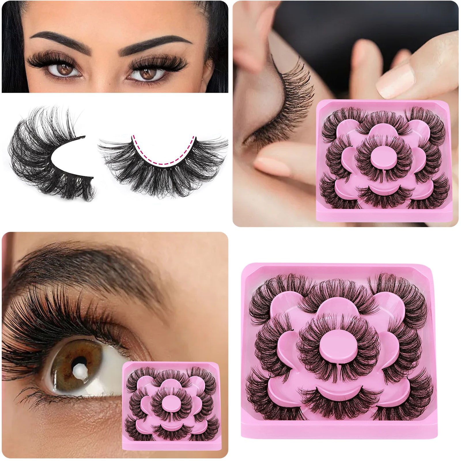 BONINGGG Natural Lash Strips False Lashes Eye Makeup Eyelash Bond And