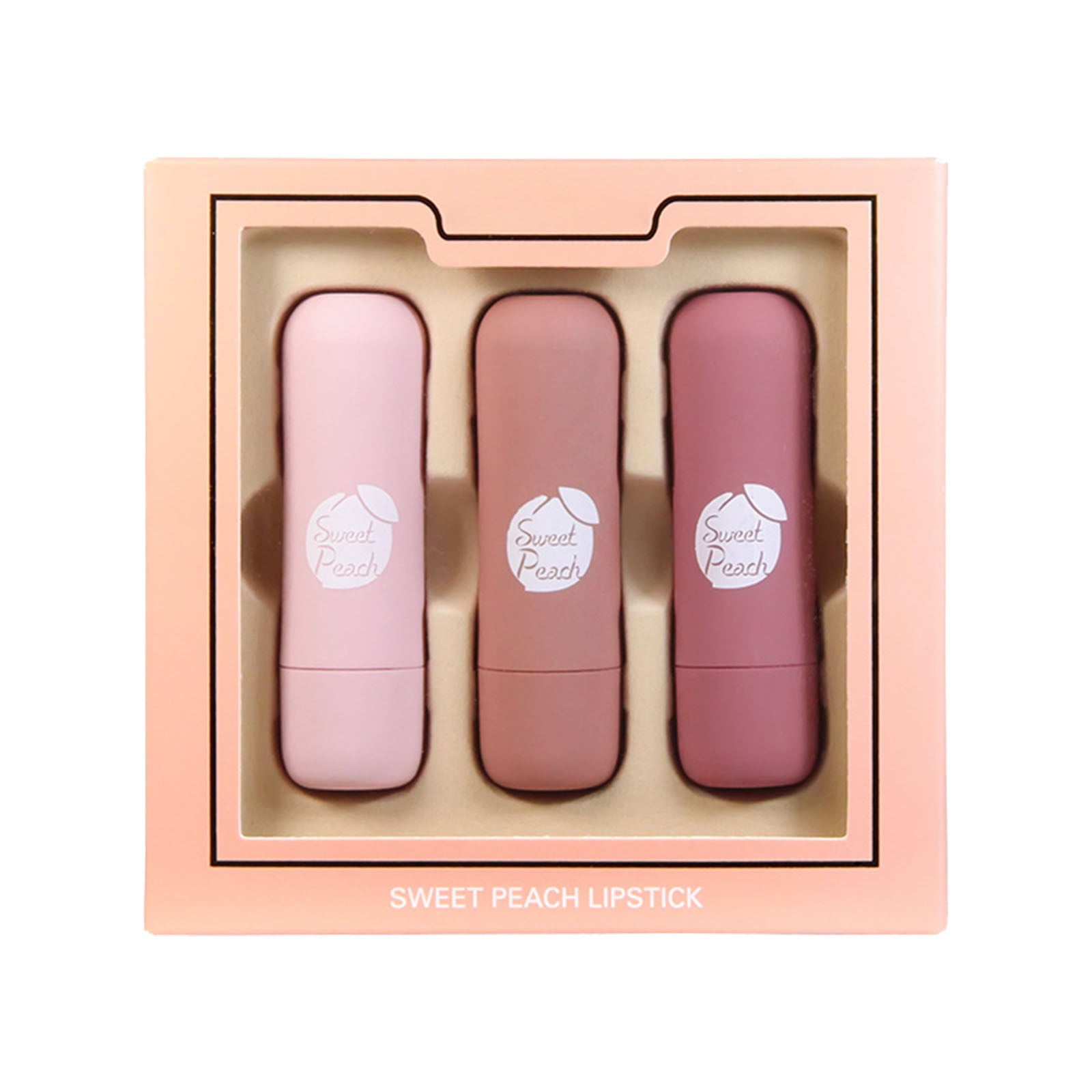 BONINGGG Peach Velvet Lipstick Set Of 3 Velvet Moisturizing Lip Skin