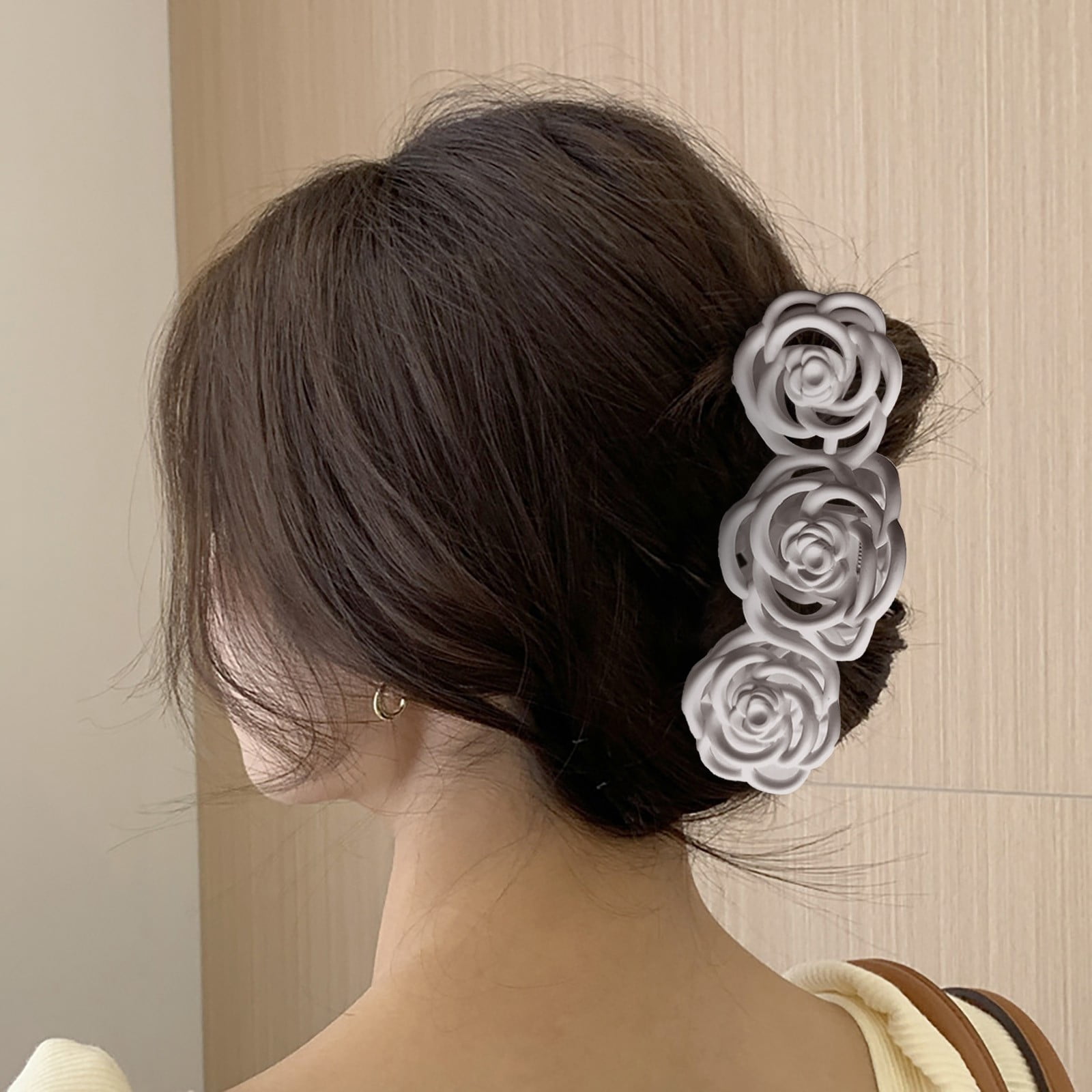 BONINGGG Retro Hollow Rose Clip Catch Clip Headdress Hair Catch The