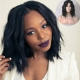 BONINGGG Short Wavy Human Hair Full Wig Glueless Front Wigs Black Women
