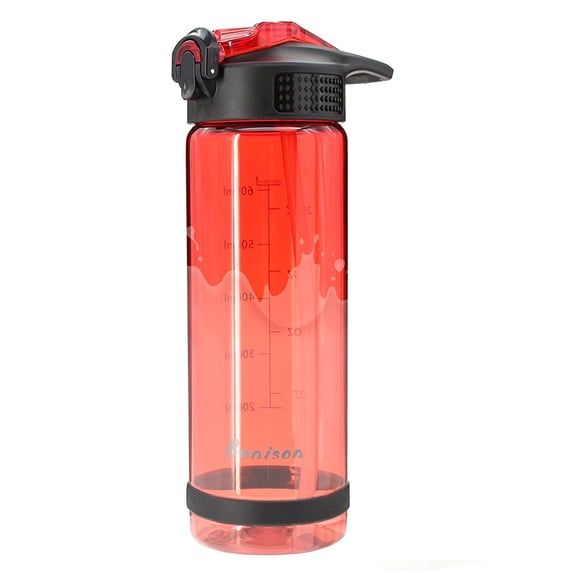 BONISON 26 OZ Water Bottle With Straw BPA Free Shaker Bottle Protein Powder Mixing Bottle With Lid Lock-Easy One Hand Operate Sport Bottle-Red