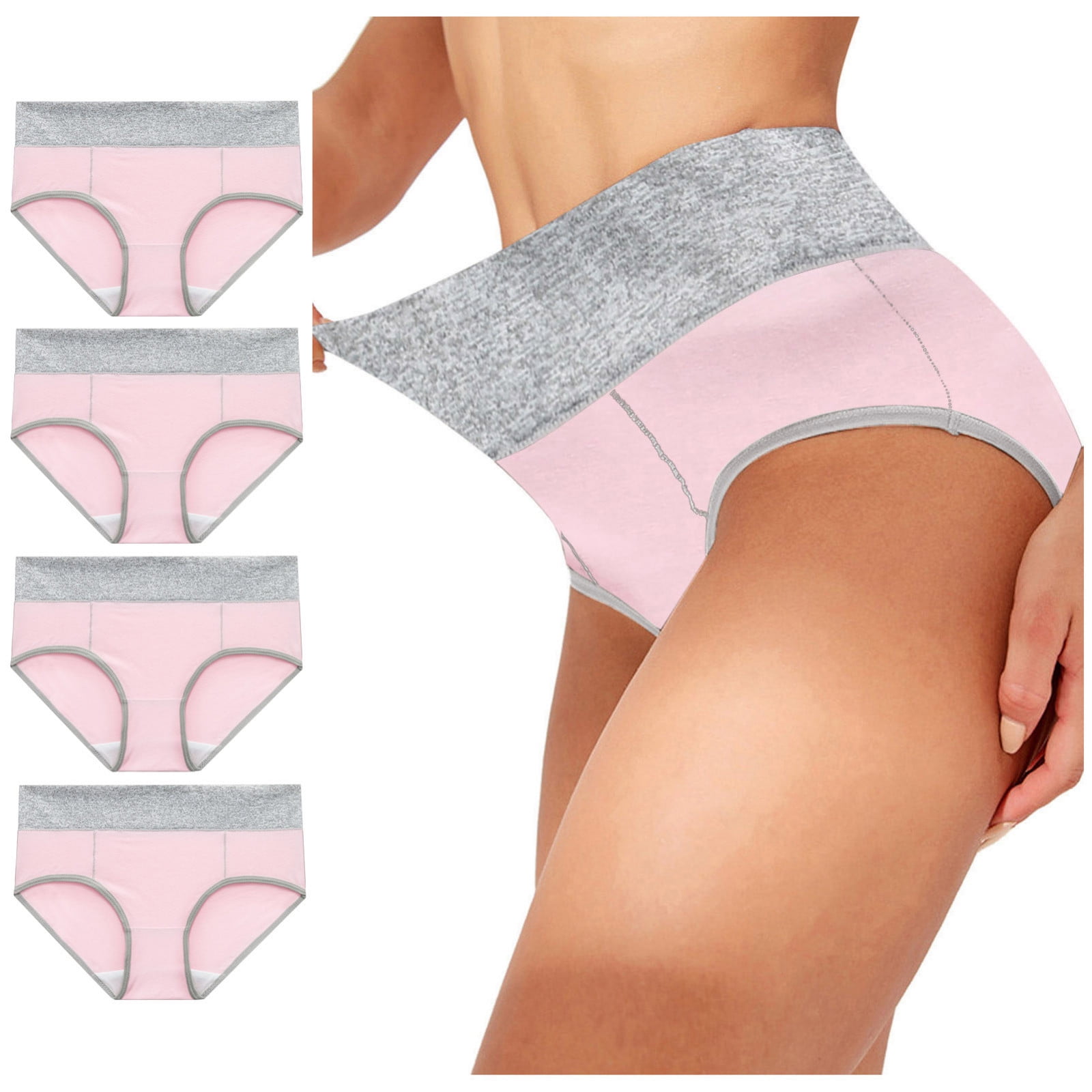 HUPOM 4PCS Bladder Control Underwear For Women Girls Panties High