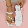 thumbnail image 1 of BONIXOOM Beach Sandals For Woman Clearance Slip-On None V-Day Casual Summer Running Shoes For Women White Size 6.5, 1 of 8