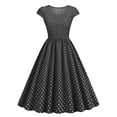 thumbnail image 1 of BONIXOOM Black Dresses for Women Beach Party Square Neckline Tab Short Sleeve Pullover Jacket Polka Dot Black Dresses, 1 of 6
