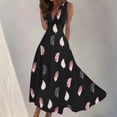 thumbnail image 1 of BONIXOOM Black Dresses for Women Multi-theme Vacation Round Neckline Tab Sleeveless Pullover Skirt Floral Black Dresses, 1 of 5