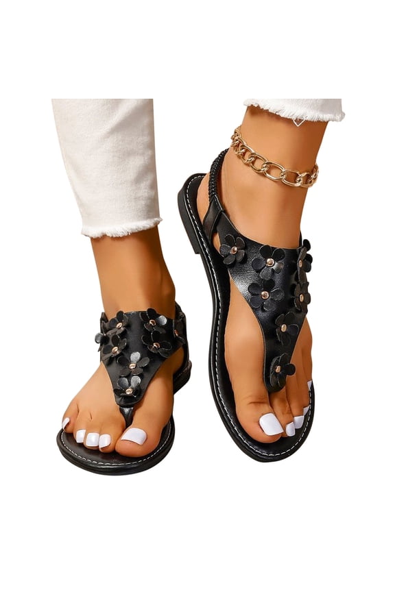 Black Sandals Women Clearance Fall Slip-On None Casual Fashion Shoes for Women Black Size 5.5