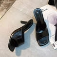thumbnail image 1 of BONIXOOM Black Sandals Women Clearance Fall Slip-on Kitten Casual Fashion Shoes for Women Black Size 9, 1 of 5