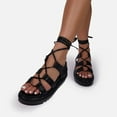 thumbnail image 1 of BONIXOOM Black Strappy Sandals Clearance Slip-on Fashion Shoes for Women Size 7, 1 of 2