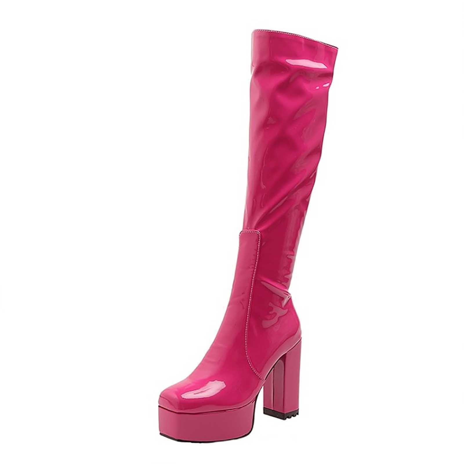 pink heel boots
