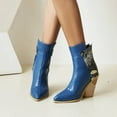 thumbnail image 1 of BONIXOOM Boots For Women High Heel Rubber Zip-Up Mid-Calf Winter Blue, 1 of 9
