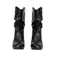 thumbnail image 1 of BONIXOOM Boots For Women Mid Heel Rubber Slip-On Mid-Calf Drawstring Winter Gray Boots, 1 of 7