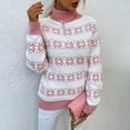 thumbnail image 1 of BONIXOOM Cardigan Sweaters For Women Baggy Fit Sweater Cardigan Christmas Round Neckline Girls Sweaters Pink L(US:8), 1 of 5