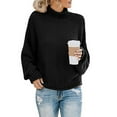 thumbnail image 1 of BONIXOOM Cardigan Sweaters For Women Baggy Fit Sweater Pullover Casual Round Neckline Girls Sweaters Black M(US:6), 1 of 5