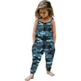 thumbnail image 1 of BONIXOOM Children'S Clothing Clearance Kid Toddler Girl Clothes Fashion Spring Crew Neck Pull-On Printed Sleeveless Jumpsuit Blue 90, 1 of 1