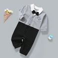 thumbnail image 1 of BONIXOOM Children'S Clothing Clearance Kid Toddler Girl Clothes Fashion Spring Round Neckline Tie Solid Long Sleeve Jumpsuit Gray 12M, 1 of 6