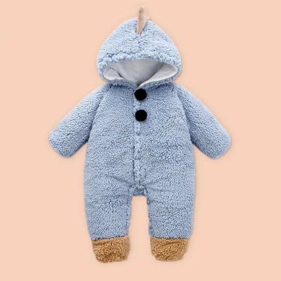 BONIXOOM Children'S Clothing On Sale Girls Clothes Toddler Outfits Fashion Spring Round Neckline Pull-On Solid Long Sleeve Jumpsuit Blue 80