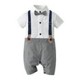 thumbnail image 1 of BONIXOOM Children'S Clothing On Sale Girls Clothes Toddler Outfits Fashion Spring Round Neckline Tie Solid Short Sleeve Jumpsuit White 18, 1 of 2