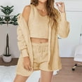 thumbnail image 1 of BONIXOOM Christmas Family Pajamas Matching Sets Pajamas For Women Loungewear Drawstring Long Sleeve Solid Sleepwear Sets Khaki S, 1 of 1