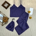 thumbnail image 1 of BONIXOOM Christmas Family Pajamas Matching Sets Pajamas For Women Loungewear None Long Sleeve Solid Sleepwear Sets Navy S, 1 of 7