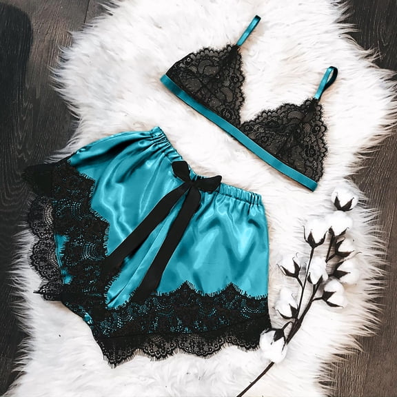 BONIXOOM Christmas Family Pajamas Matching Sets Silk Pajamas For Women Sleepwear Belt Sleeveless Solid Sleepwear Sets Green M