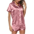 thumbnail image 1 of BONIXOOM Christmas Family Pajamas Matching Sets Womens Christmas Pajamas Sleepwear None Short Sleeve Solid Sleepwear Sets Hot Pink M, 1 of 6