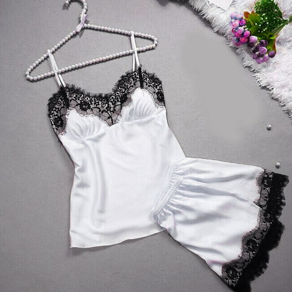 BONIXOOM Christmas Family Pajamas Matching Sets Womens Christmas Pajamas Sleepwear None Sleeveless Solid Sleepwear Sets White M