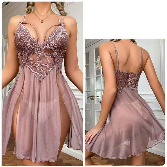 BONIXOOM Christmas Pajamas Christmas Pajamas For Women Loungewear Drawstring Sleeveless Solid Sleep Dress Khaki M