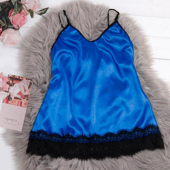 BONIXOOM Christmas Pajamas For Couples Christmas Pajamas For Women Sleepwear Belt Sleeveless Animal Print Sleep Tops Blue L