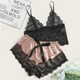 thumbnail image 1 of BONIXOOM Christmas Pajamas For Couples Christmas Pajamas For Women Sleepwear Tie Sleeveless Solid Sleepwear Sets Pink M, 1 of 1