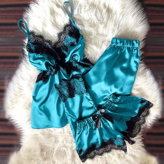 BONIXOOM Christmas Pajamas For Couples Christmas Pajamas Women Sleepwear Belt Sleeveless Solid Sleepwear Sets Green XL