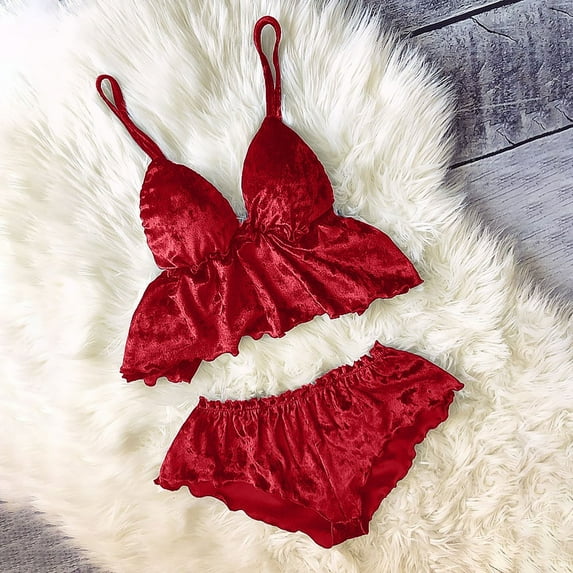 BONIXOOM Christmas Pajamas For Couples Womens Christmas Pajamas Loungewear Tie Short Sleeve Solid Sleepwear Sets Red M