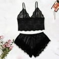 thumbnail image 1 of BONIXOOM Christmas Pajamas For Family Girls Christmas Pajamas Sleepwear Tie Sleeveless Solid Sleepwear Sets Black XXL, 1 of 5