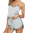 thumbnail image 1 of BONIXOOM Christmas Pajamas For Women Christmas Pajamas Sleepwear None Sleeveless Sleepwear Sets Solid Gray M, 1 of 6