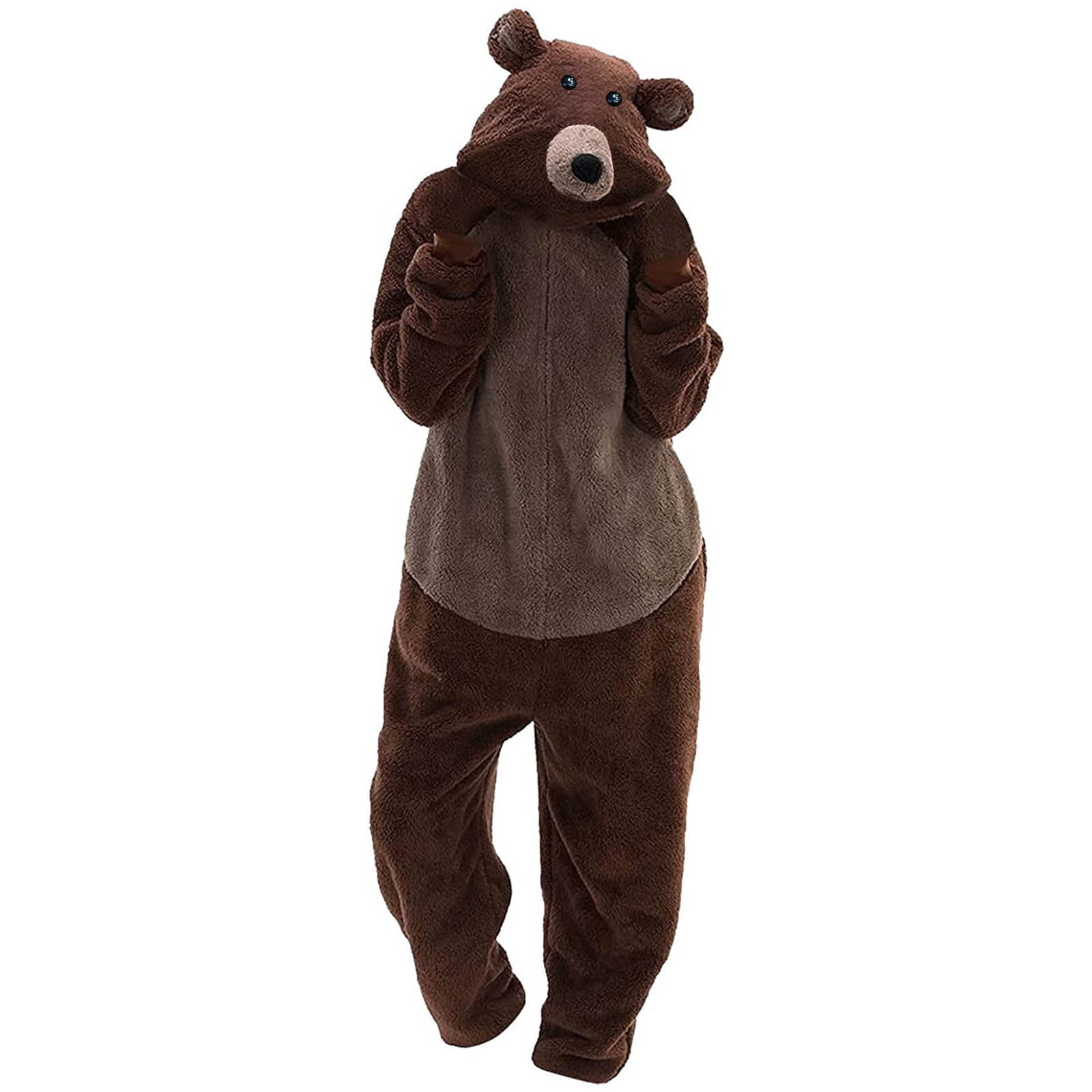 BONIXOOM Christmas Pajamas For Women Couples Christmas Pajamas Loungewear None Long Sleeve Sleep Pants Solid Brown L