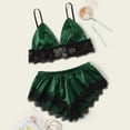 thumbnail image 1 of BONIXOOM Christmas Pajamas For Women Family Christmas Pajamas Matching Sets Sleepwear None Sleeveless Sleepwear Sets Solid Green XL, 1 of 5