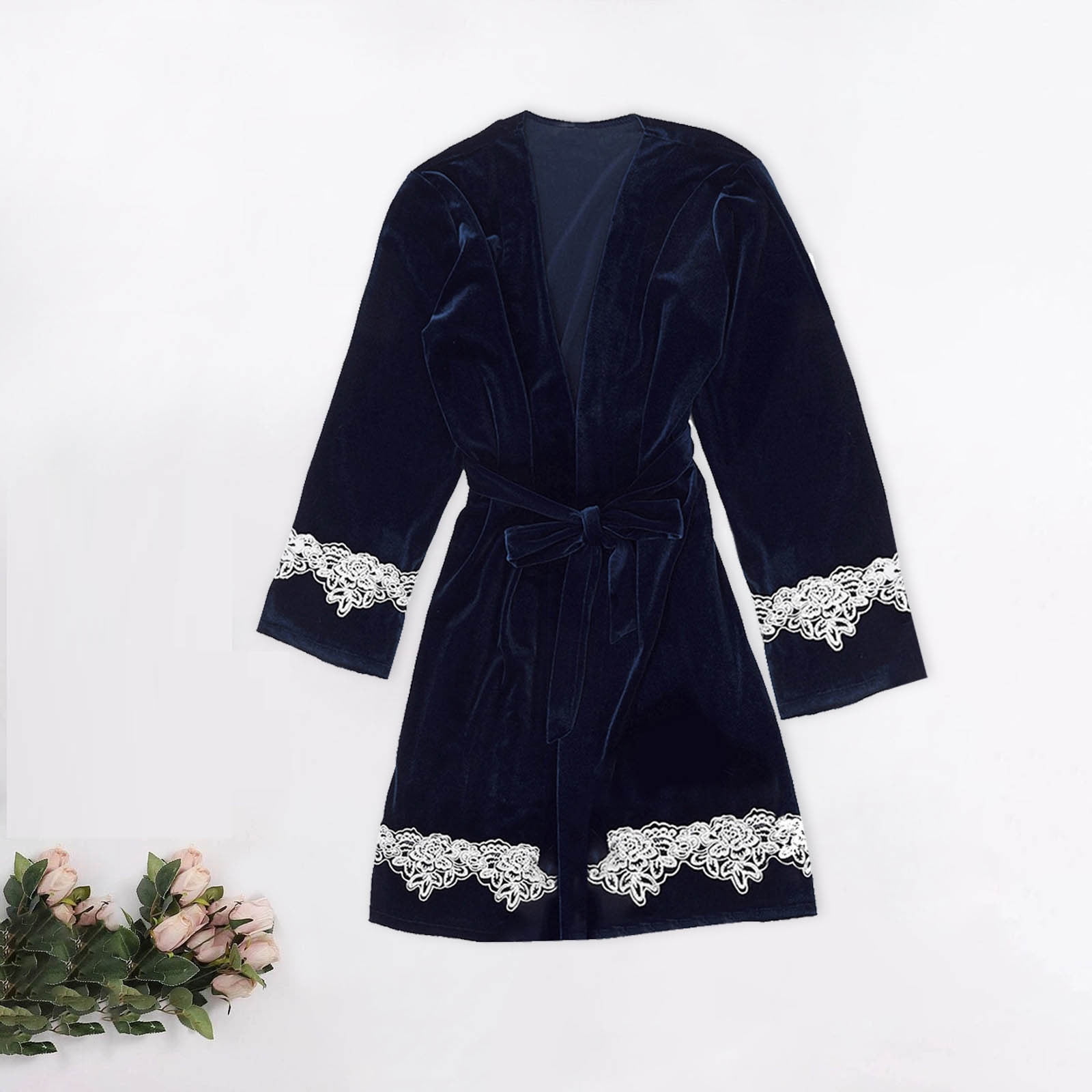 BONIXOOM Christmas Pajamas For Women Matching Christmas Pajamas Loungewear None Long Sleeve Sleep Tops Solid Navy XL