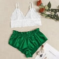thumbnail image 1 of BONIXOOM Christmas Pajamas For Women Matching Family Christmas Pajamas Sleepwear None Sleeveless Sleepwear Sets Solid Green XL, 1 of 5