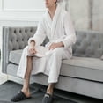 thumbnail image 1 of BONIXOOM Christmas Pajamas Pajamas For Men Loungewear None Long Sleeve Solid Sleep Tops White XL, 1 of 3