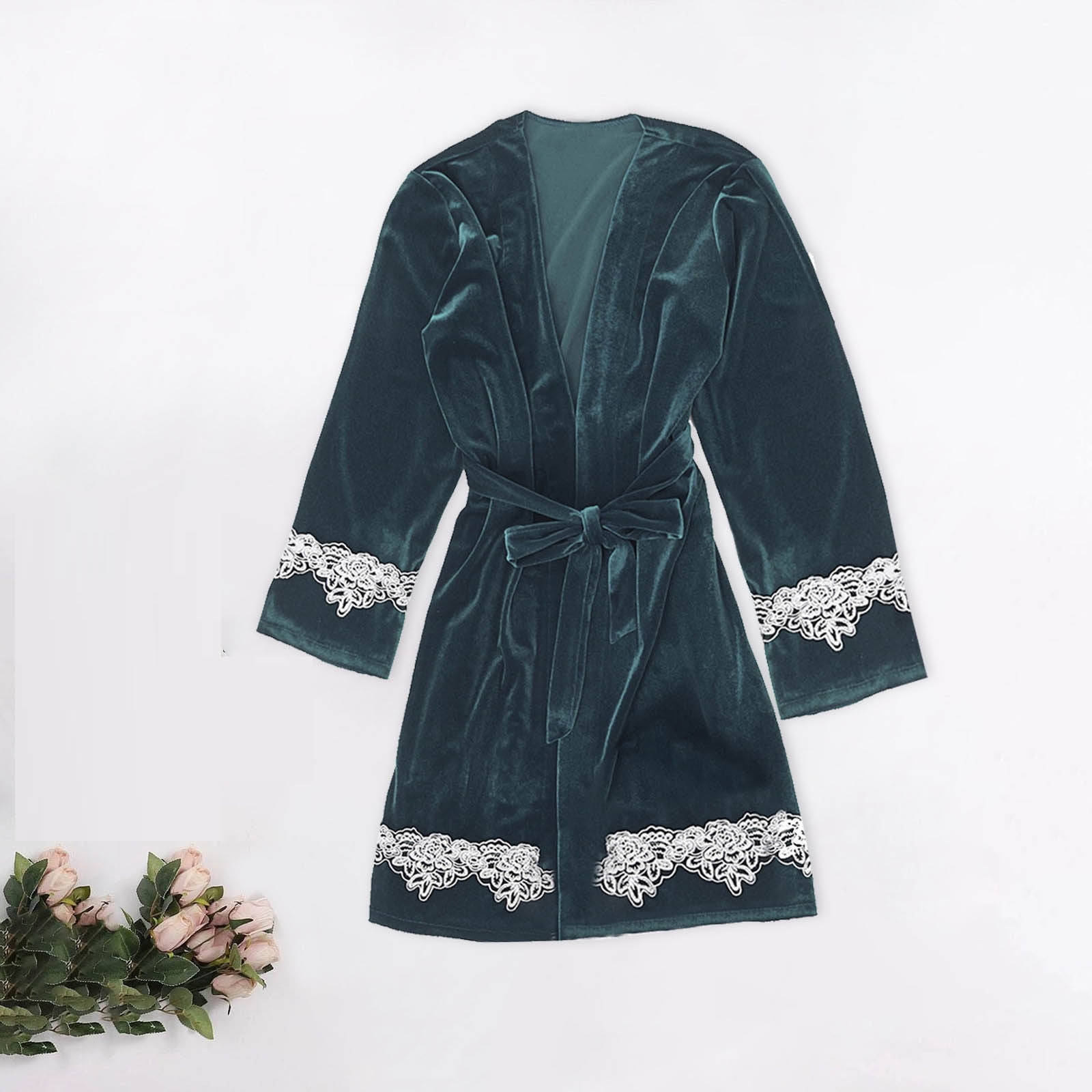 BONIXOOM Christmas Pajamas For Women Family Christmas Pajamas Matching Sets Loungewear None Long Sleeve Sleep Tops Solid Green M