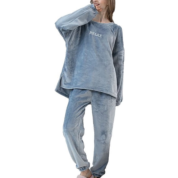 BONIXOOM Christmas Pajamas Womens Pajamas Sleepwear None Long Sleeve Printed Sleepwear Sets Blue XXL