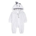 thumbnail image 1 of BONIXOOM Clearance Kids Clothes Girls Clothes Toddler Outfits Fashion Spring Round Neckline Zipper Animal Print Long Sleeve Romper White 66, 1 of 8