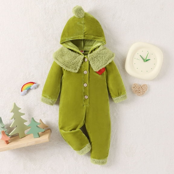 BONIXOOM Clearance Kids Clothes Little Girls Outfits Clothes Toddler Fashion Spring Round Neckline Pull-On Solid Long Sleeve Bodysuit Green 18M