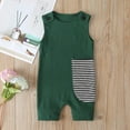 thumbnail image 1 of BONIXOOM Clearance Kids Clothes Little Girls Outfits Clothes Toddler Fashion Spring Round Neckline Pull-On Striped Sleeveless Jumpsuit Green 100, 1 of 9
