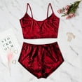 thumbnail image 1 of BONIXOOM Couples Christmas Pajamas Womens Pajamas Sleepwear Drawstring Sleeveless Solid Jumpsuit Red L, 1 of 1