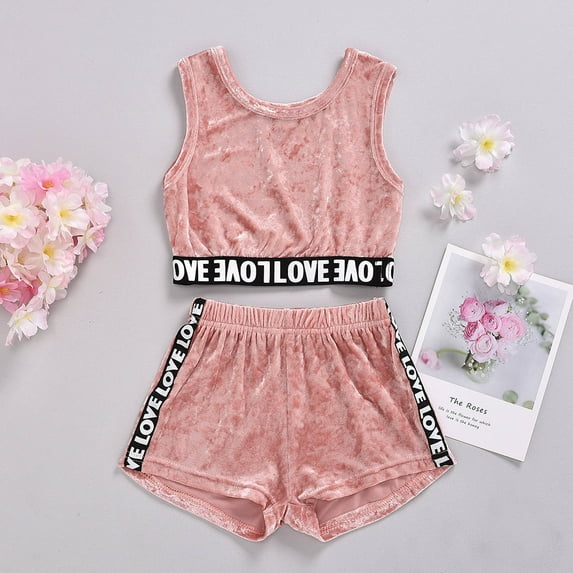 BONIXOOM Cute Toddler Baby Girls Clothes Set Children'S Clothing On Sale Sleeveless Round Neckline Buckle Christmas Set Pink 110cm