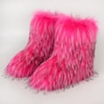 thumbnail image 1 of BONIXOOM Fall Boots for Women 2025 Flat Heel Faux Leather Lace-up over-the-Knee Winter Hot Pink, 1 of 7