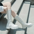 thumbnail image 1 of BONIXOOM Fall Boots For Women 2023 High Heel Rubber Lace-Up Over-the-Knee Winter White, 1 of 9
