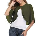 thumbnail image 1 of BONIXOOM Fall Cardigan Open Front Cardigan Women Long Sleeve Buckle Solid Vacation Cardigan Army Green 2XL, 1 of 9