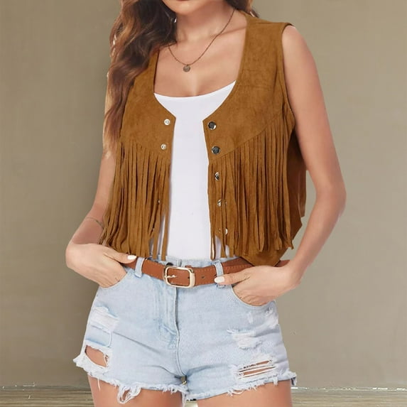 BONIXOOM Fall Cardigans For Women 2023 Cardigan Women Sleeveless Buckle Plaid Vacation Cardigan Khaki S